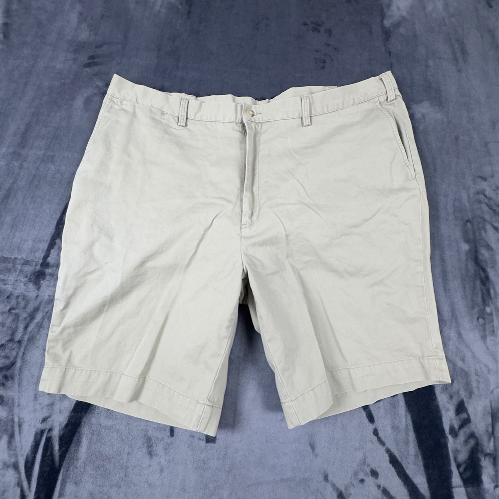 Polo Ralph Lauren Chino Shorts Mens 44T Khaki Tan 100% Cotton Flat Front 2794